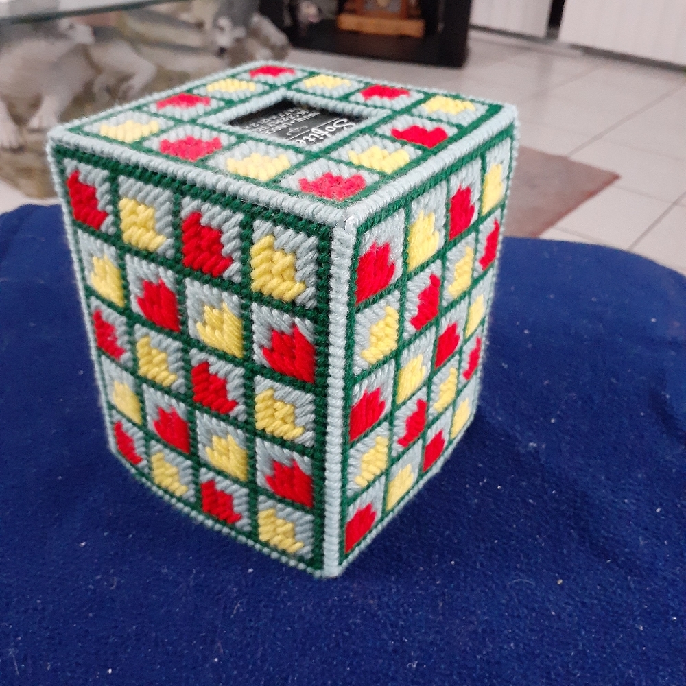 ❤️Checkered tissue box cover
